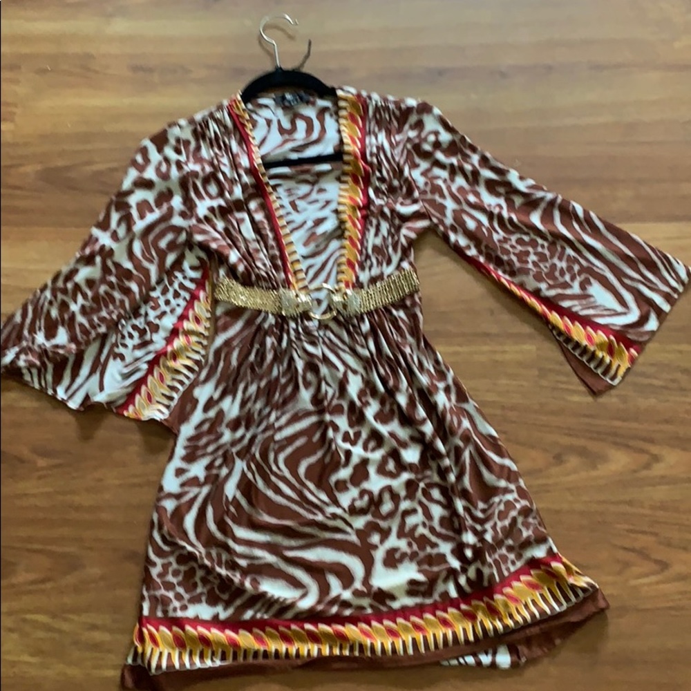 Sky leopard mini dress